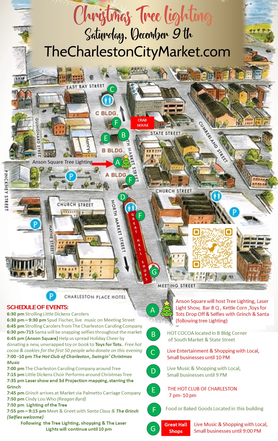 Map of Charleston City Market for Christmas